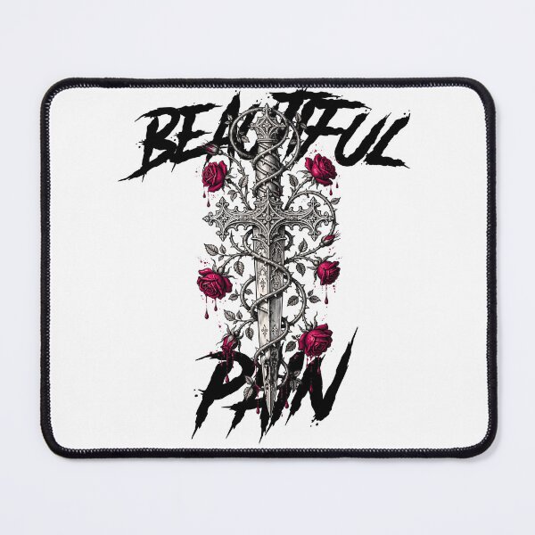 Item preview, Beautiful Pain - Gothic Engraving Quote designed and sold by Anima Atra.
