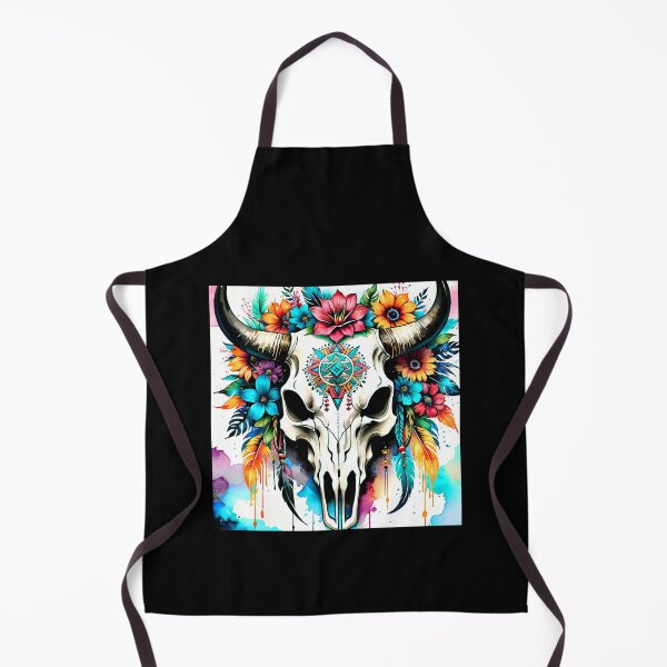 Item preview, Native American Bull Skull Flowers And Feathers Art designed and sold by DEC02.