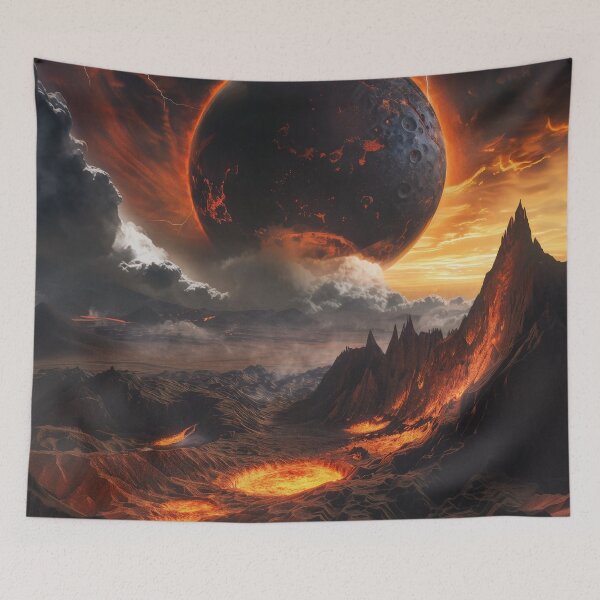 Item preview, Volcanic Planet Lightning Sky designed and sold by QuantumDrift.