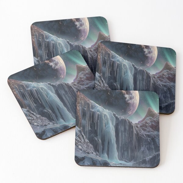 Item preview, Frozen Waterfall Under Cosmic Sky designed and sold by QuantumDrift.