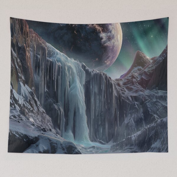 Item preview, Frozen Waterfall Under Cosmic Sky designed and sold by QuantumDrift.