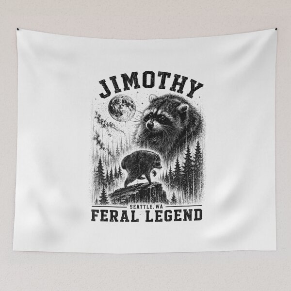 Item preview, Jimothy Feral Legend Raccoon Seattle Wildlife Vintage Funny Meme designed and sold by kiralynstration.