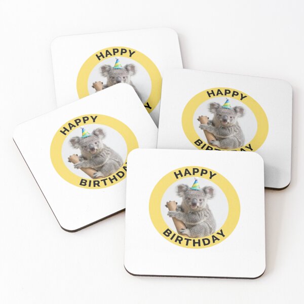Item preview, Koala happy birthday party hat cake balloons meme memes funny designed and sold by CheeseBlueprint.
