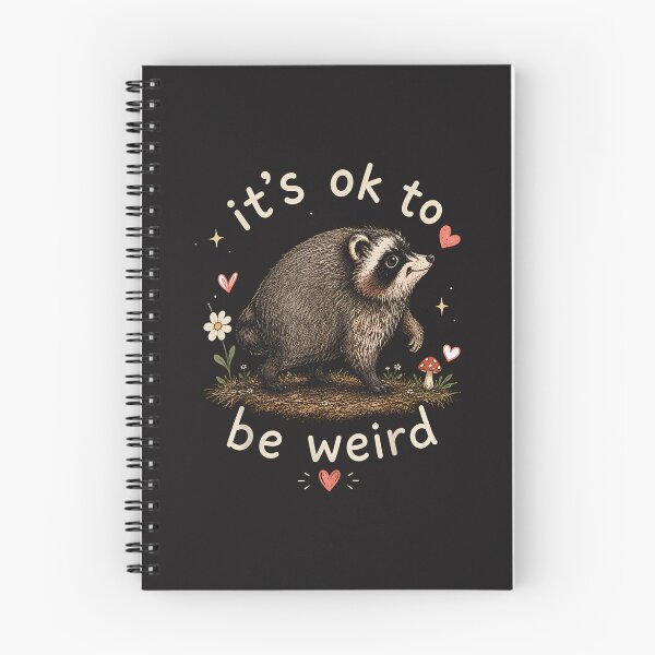 Item preview, Cute Raccoon It's OK to Be Weird Cottagecore Woodland Animal Vintage designed and sold by kiralynstration.
