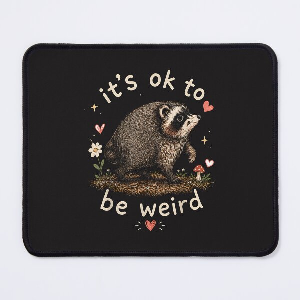 Item preview, Cute Raccoon It's OK to Be Weird Cottagecore Woodland Animal Vintage designed and sold by kiralynstration.