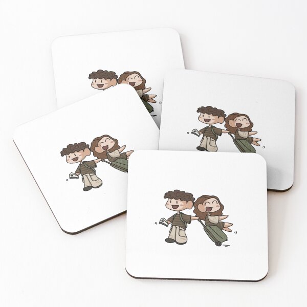 Item preview, Cute Travel Couple Adventure Kawaii Vacation Gift designed and sold by Pyxel_Kitten.