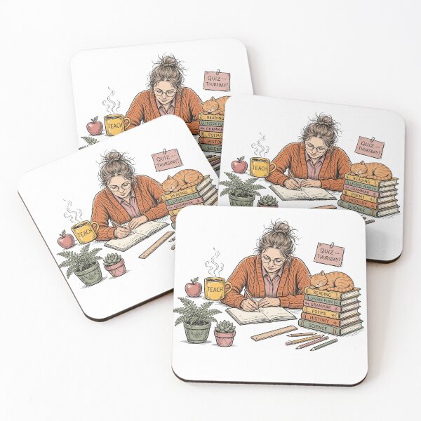 Item preview, Retro Groovy Teacher Desk Cozy Bookish Teacher Fall designed and sold by Yellowriversss.