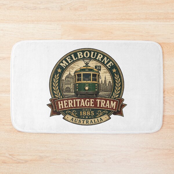 Item preview, Melbourne Heritage Tram Since 1885 Vintage Badge | Retro Australia W-Class Tram Travel Emblem designed and sold by Globalcitytees.