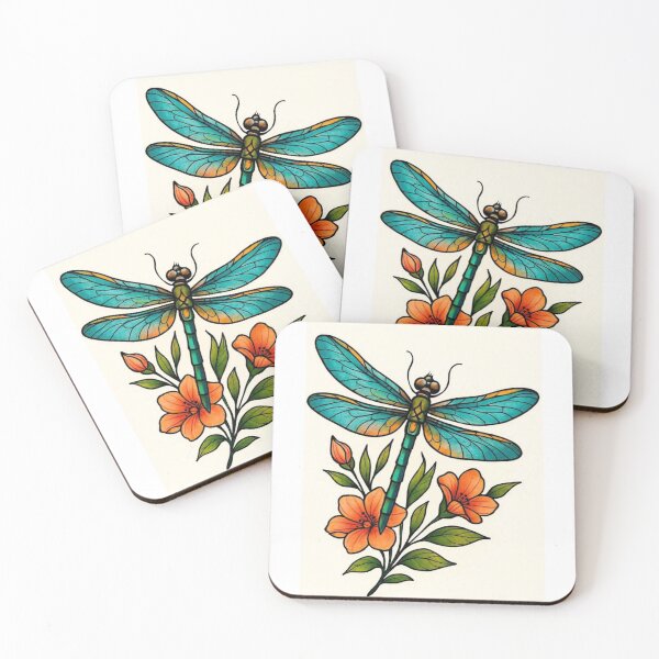 Artikelvorschau, Lebhafte Libellen- und Blumenillustration entworfen und verkauft von henrysargole23.