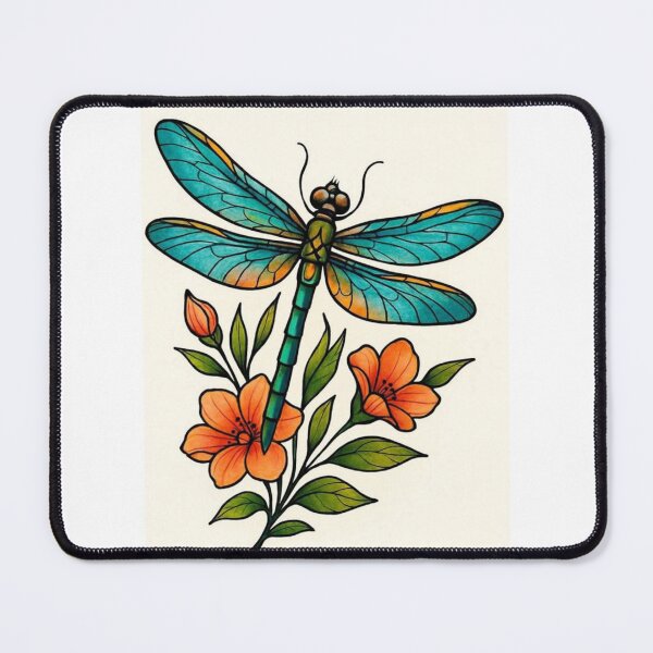 Item preview, Vibrant Dragonfly & Floral Illustration designed and sold by henrysargole23.