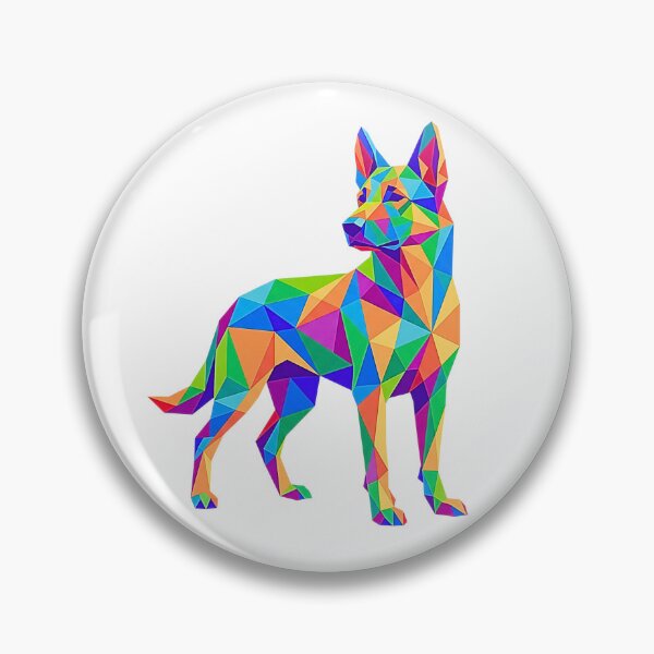 Item preview, Vibrant Geometric Dog Abstract Polygon Mosaic Art designed and sold by rich-moda.