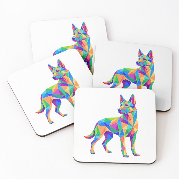 Item preview, Vibrant Geometric Dog Abstract Polygon Mosaic Art designed and sold by rich-moda.