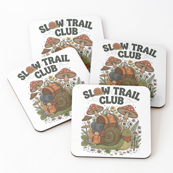 Item preview, Slow Trail Club Cute Snail Backpacker Vintage Hiking Adventure designed and sold by CF_VintageDesign.