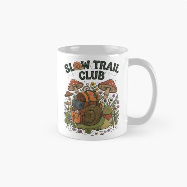 Item preview, Slow Trail Club Cute Snail Backpacker Vintage Hiking Adventure designed and sold by CF_VintageDesign.