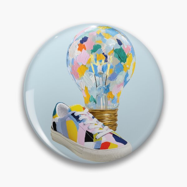 Artikelvorschau, Bunte Impasto-Farben: Glühbirnen- und Sneaker-Kunst entworfen und verkauft von colorful-white.