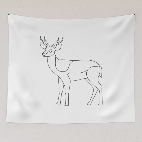 Item preview, Deer Elegant 2 Line Art Gift designed and sold by OneLine Studio.