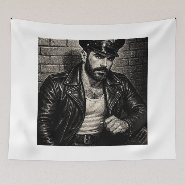 Item preview, Vintage 1940s Gay Leather Biker Series Rebel Leder Pride Graphic Design designed and sold by ItsAKinkThing.