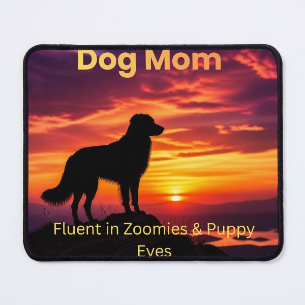 Item preview, Dog Mom Sunset Silhouette | Fluent in Zoomies & Puppy Eyes designed and sold by DogMomGifts .