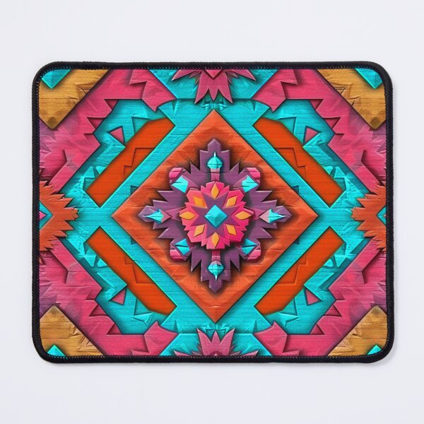 Item preview, Southwestern Blue, Mustard, And Magenta-Pink Designs Pattern designed and sold by DEC02.