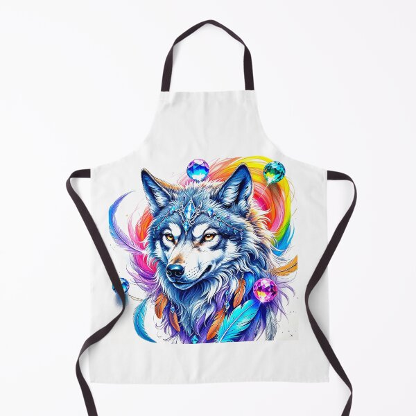 Item preview, Native American Exquisite Wolf Face With Feathers Design designed and sold by DEC02.