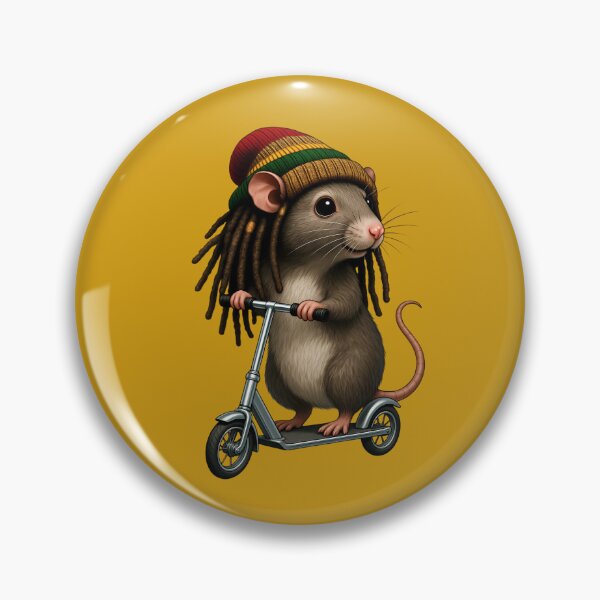Item preview, Cute Rasta Mouse Riding Scooter | Reggae Dreadlock Rat designed and sold by digitalbob60.