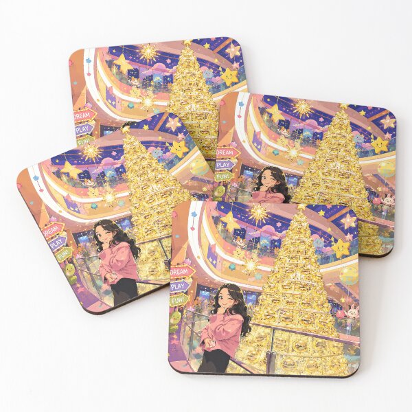 Item preview, Glowing Golden Christmas Tree Anime Girl Art designed and sold by colorful-white.