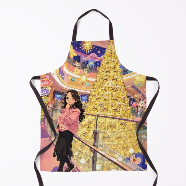 Item preview, Glowing Golden Christmas Tree Anime Girl Art designed and sold by colorful-white.
