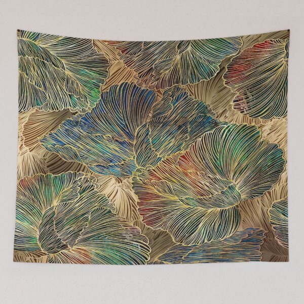 Item preview, An intricate floral pattern featuring vivid hues and flowing lines, evoking a sense of vibrant nature amidst a warm, muted backdrop with captivating textures designed and sold by Matt_Smith.