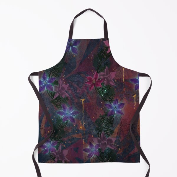 Item preview, Dark Ethereal Glowing Purple Floral Pattern designed and sold by WitchyBotanicaArt.