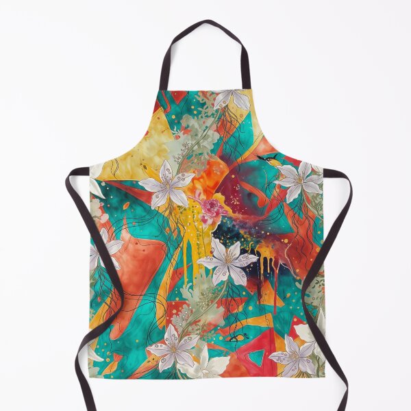 Item preview, Vibrant Abstract Mixed Media Floral Art Pattern designed and sold by WitchyBotanicaArt.