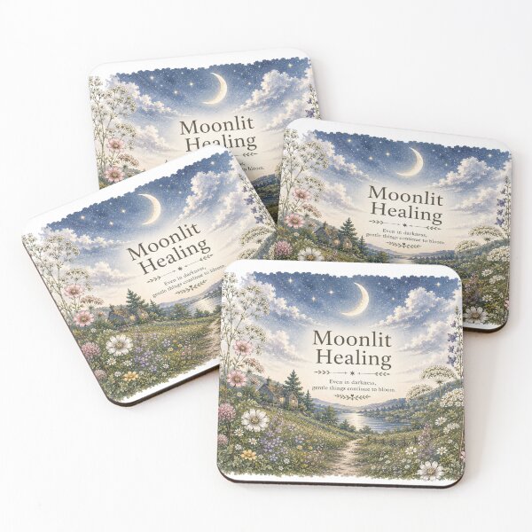 Item preview, Moonlit Healing | Vintage Moon & Wildflower Art designed and sold by am_khylie.