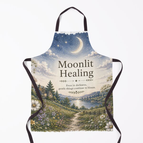 Item preview, Moonlit Healing | Vintage Moon & Wildflower Art designed and sold by am_khylie.