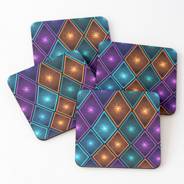 Item preview, Glowing Neon Diamond Starburst Geometric Pattern designed and sold by WitchyBotanicaArt.