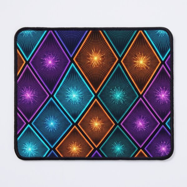 Item preview, Glowing Neon Diamond Starburst Geometric Pattern designed and sold by WitchyBotanicaArt.