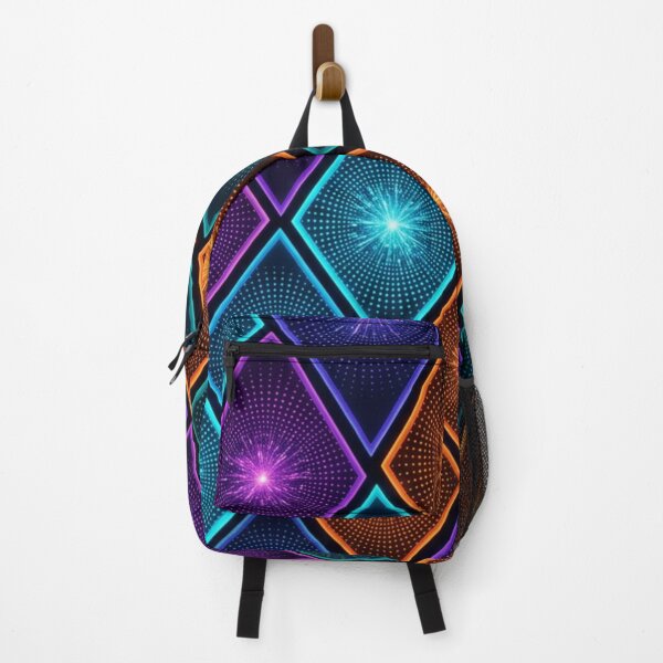 Item preview, Glowing Neon Diamond Starburst Geometric Pattern designed and sold by WitchyBotanicaArt.