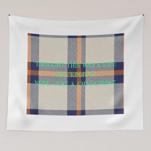 Item preview, Life Checkpoint / Check Print - Cream & Orange Grid Plaid designed and sold by lifrary365.