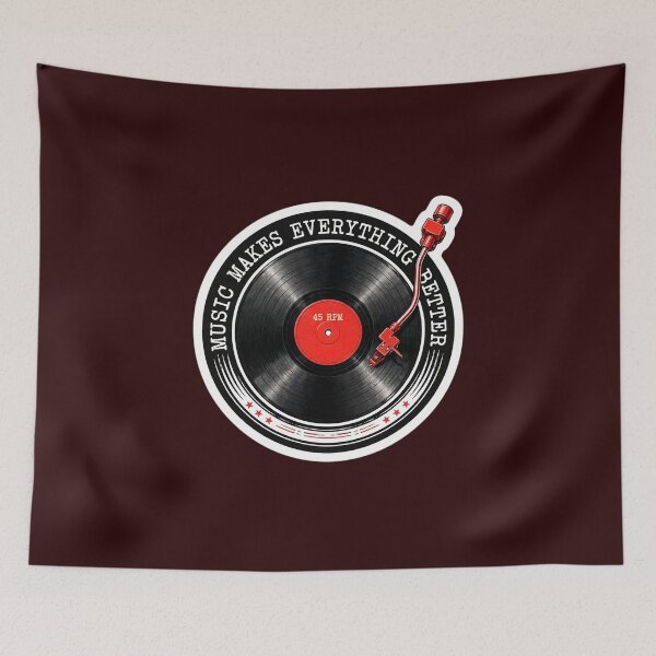 Item preview, Music Make Everything Better Retro Vinyl Record Turntable Graphic Sticker designed and sold by zenithdecalco.
