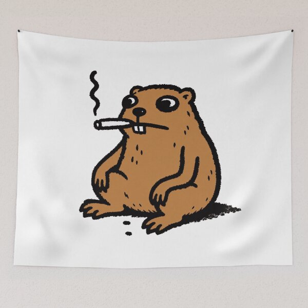 Item preview, Funny Smoking Beaver designed and sold by HoloHugDesigns.