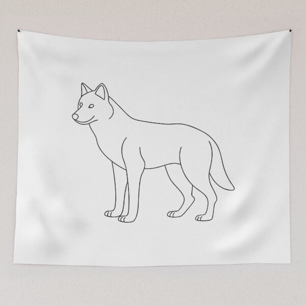 Item preview, Wolf Friendly 1 Line Art Gift designed and sold by OneLine Studio.