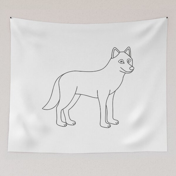 Item preview, Wolf Friendly 2 Line Art Gift designed and sold by OneLine Studio.