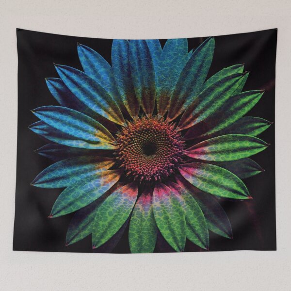 Item preview, Vibrant Rainbow Gradient Macro Flower Art designed and sold by WitchyBotanicaArt.