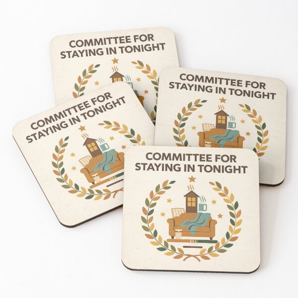 Item preview, National Committee for Staying In Tonight Retro Poster designed and sold by PictorialWhimsy.