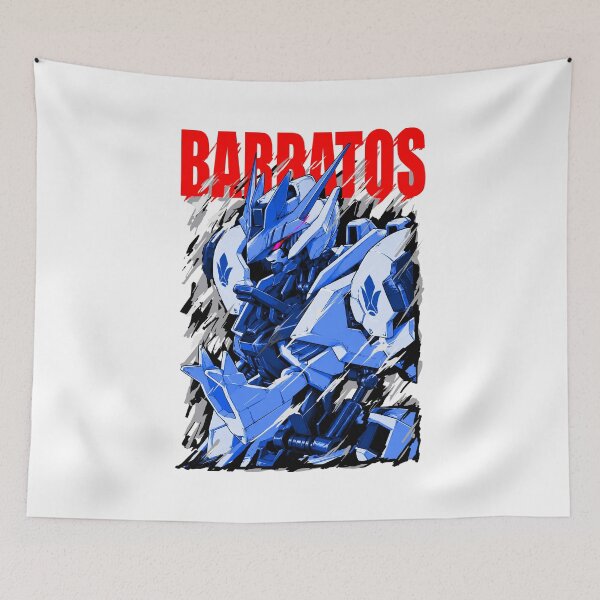 Item preview, black white blue frame Barbatos lupus rex Gundam tekkadan vector illustration designed and sold by sabartgunpla.