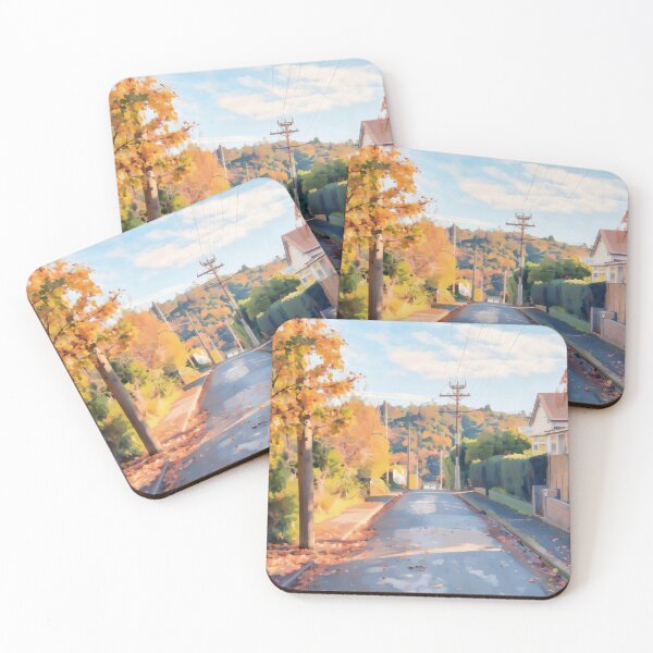 Item preview, Vibrant Autumn Street Painterly Fall Landscape designed and sold by - Designspace -.