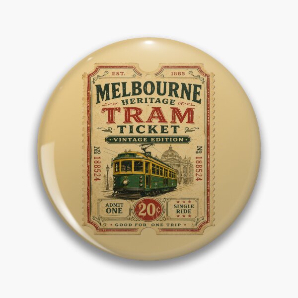 Item preview, Melbourne Heritage Tram Ticket Vintage Edition | Retro Melbourne Australia Tram Travel Souvenir Design designed and sold by Globalcitytees.