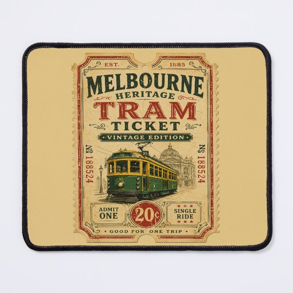 Item preview, Melbourne Heritage Tram Ticket Vintage Edition | Retro Melbourne Australia Tram Travel Souvenir Design designed and sold by Globalcitytees.