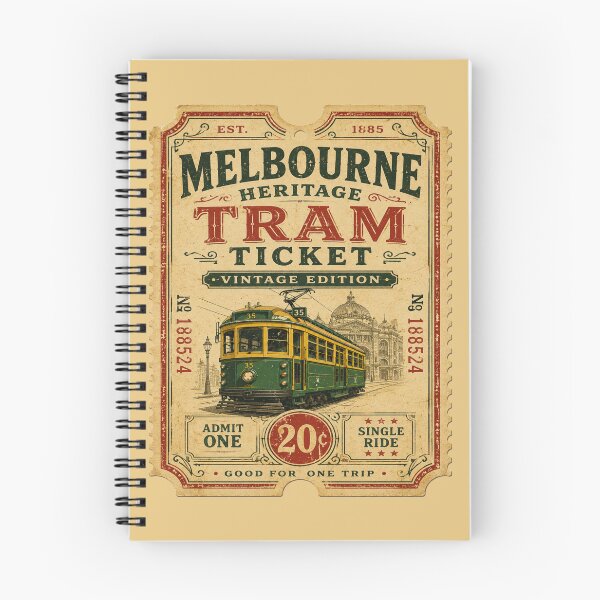 Item preview, Melbourne Heritage Tram Ticket Vintage Edition | Retro Melbourne Australia Tram Travel Souvenir Design designed and sold by Globalcitytees.