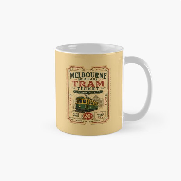 Item preview, Melbourne Heritage Tram Ticket Vintage Edition | Retro Melbourne Australia Tram Travel Souvenir Design designed and sold by Globalcitytees.