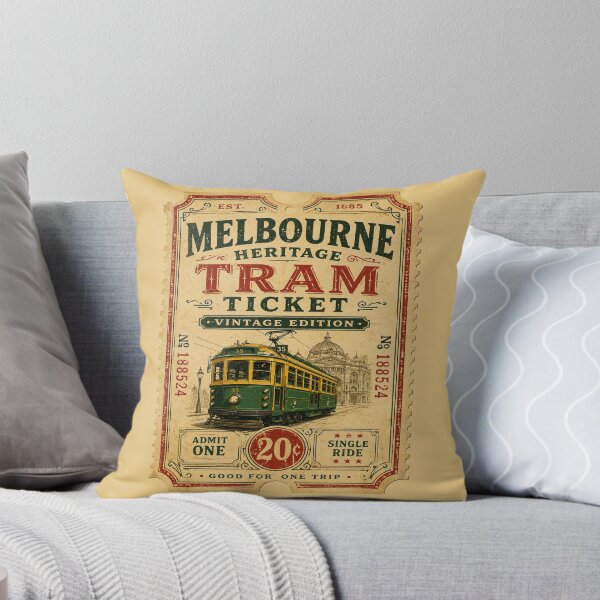 Item preview, Melbourne Heritage Tram Ticket Vintage Edition | Retro Melbourne Australia Tram Travel Souvenir Design designed and sold by Globalcitytees.