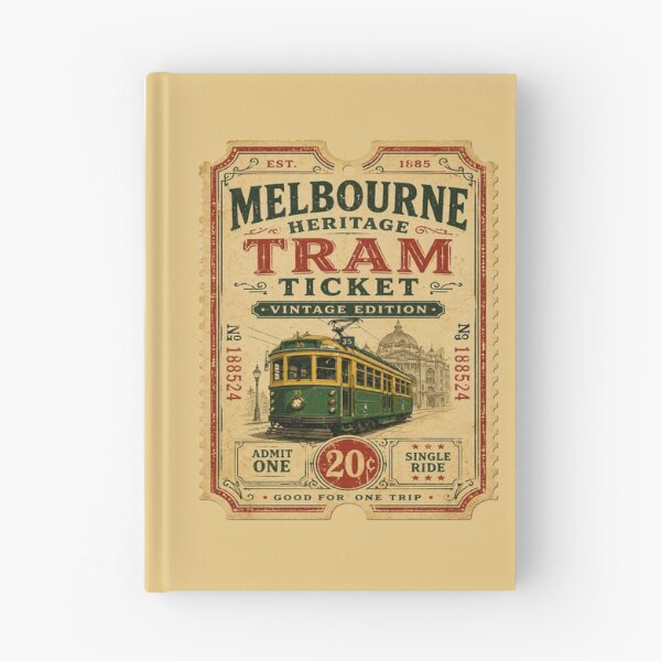 Item preview, Melbourne Heritage Tram Ticket Vintage Edition | Retro Melbourne Australia Tram Travel Souvenir Design designed and sold by Globalcitytees.